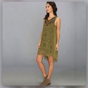 Free People Ancient Mystery Dress Beaded Green S/P